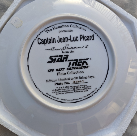 Star Trek The Next Generation: Captain Jean-Luc Picard Commemorative Plate - Picture 3 of 6